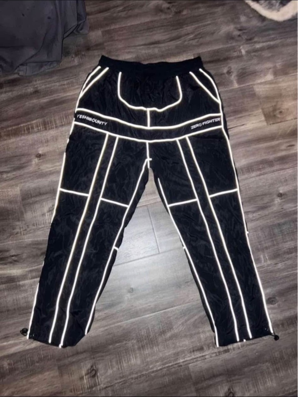Men’s Black Reflective Track Pants